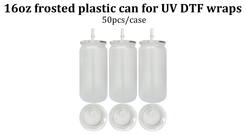 50 Pack 16oz 20oz V2.0 Clear Frosted Plastic Can Macaron Jelly Plastic Cans_GGblanks