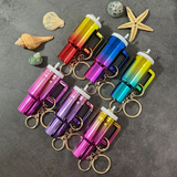 100 Pack Wholesale Stylish Gradient Mini Water Cup Plastic Keychain with Storage_GGblanks