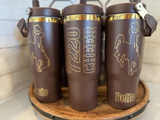 20 Pack RTS from USA 30oz Mirror Gold Underneath Chocolate Color Flip Straw Bottles_GGblanks