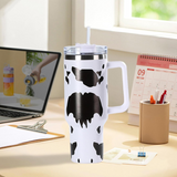 16 Pack Stainless Steel 40oz Cow Print Sublimation Travel Mugs_GGblanks