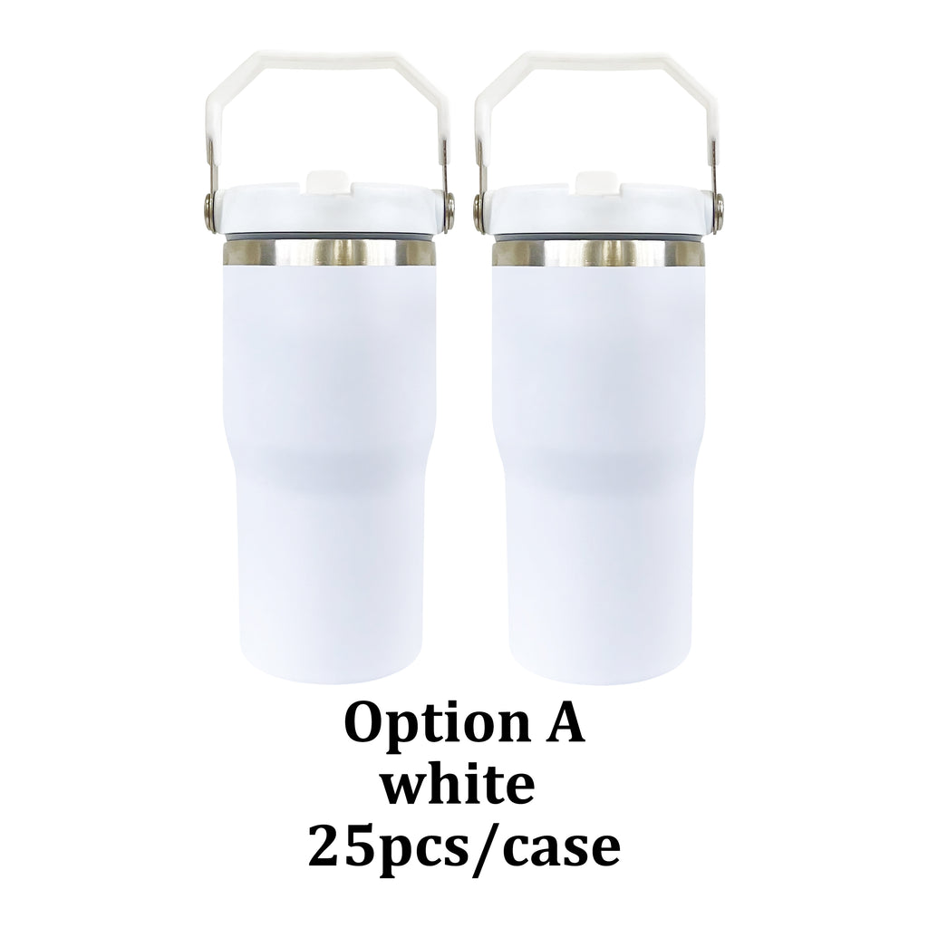 30oz GGblanks White/Macaron Colorful Student School Stanley Style 20oz 30oz Water Bottles Rainbow Plated Matte Glossy Tumblers with Flip Straw_GGblanks