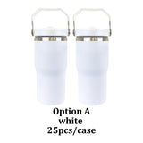 30oz GGblanks White/Macaron Colorful Student School Stanley Style 20oz 30oz Water Bottles Rainbow Plated Matte Glossy Tumblers with Flip Straw_GGblanks