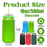 25 Pack 16oz Christmas Stainless Steel Cans Gold Plated Black Red Blue Green Soda Cans_GGblanks
