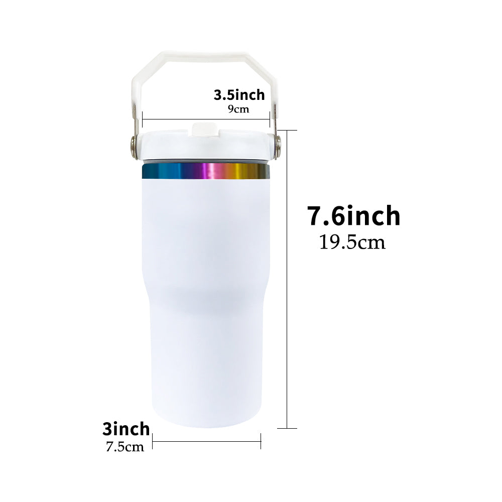 25 Pack 20oz Rainbow Plated Student Water Bottles with Flip Straws_GGblanks