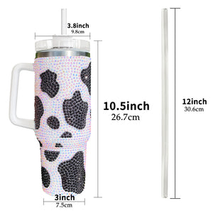 20 Pack 40oz Cow Print Bling Rhinestone Tumbler_GGblanks