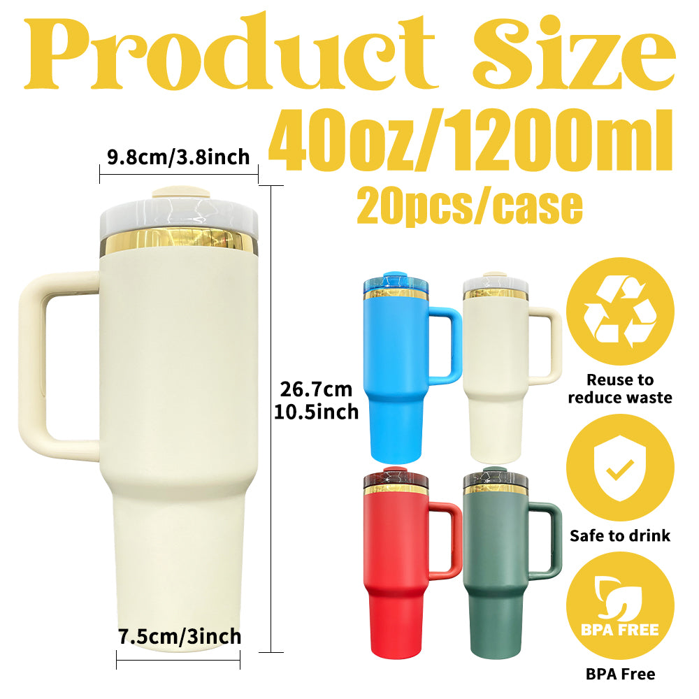 16 Pack 40oz Powder Coated Gold Plated Gold Underneath H2.0 40oz Christmas Tumblers For Laser Engraving  _GGblanks