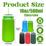 25 Pack 16oz Christmas Stainless Steel Cans Rainbow Plated Black Red Blue Green Soda Cans_GGblanks