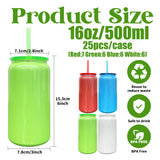 25 Pack USA RTS 16oz Christmas Stainless Steel Cans Blank Sublimation Black Red Blue Green Soda Cans_GGblanks