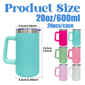 20 Pack 20oz Rainbow Plated/Copper Plated/Sublimation Blanks Stainless Steel Coffee Mugs with Handle_GGblanks