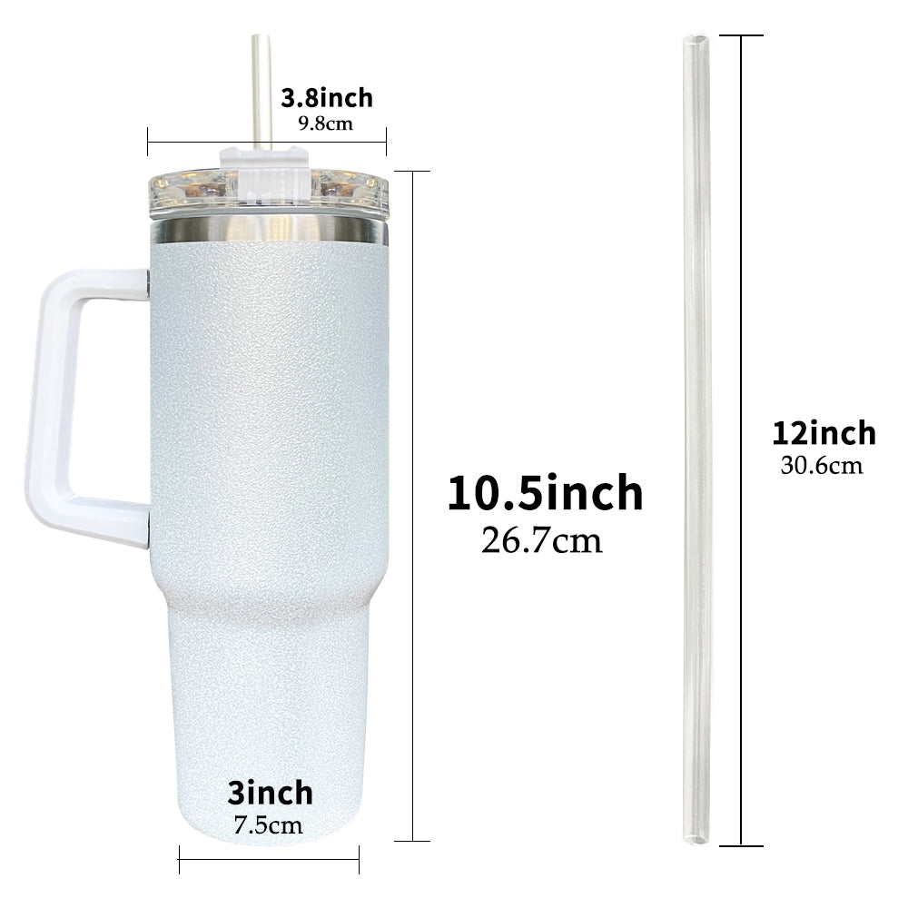 China RTS_40oz Blank Sublimation Glittery Rough Powder Glitter Tumbler Mugs with Handle And Straw ZSQ40001-GGblanks