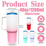 20 Pack USA RTS 40oz Blue Plated Ombre Powder Coated H2.0 Quencher Tumblers For Laser Engraving_GGblanks