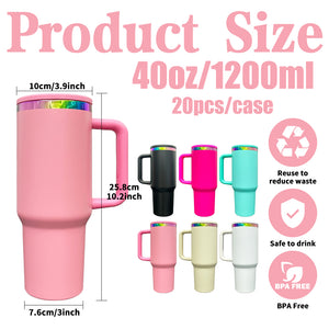 16 Pack 40oz Rainbow Plated Quencher Tumblers w Leakproof Straws_GGblanks