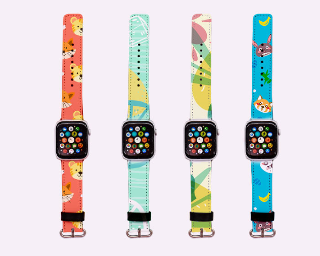China RTS_By Air Apple watch1/2/3/4/5 generation Universal PU leather thermal transfer watch strap -GGblanks