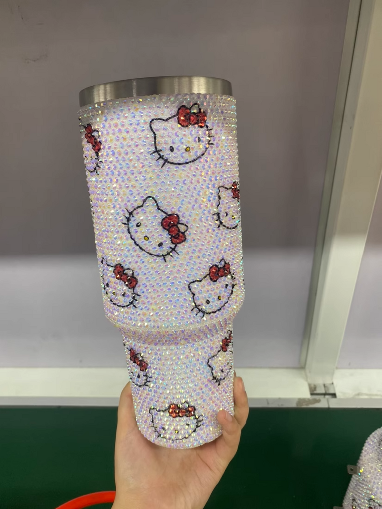 20 Pack 40oz Hello Kitty Stitch Bling Rhinestone Tumblers_GGblanks