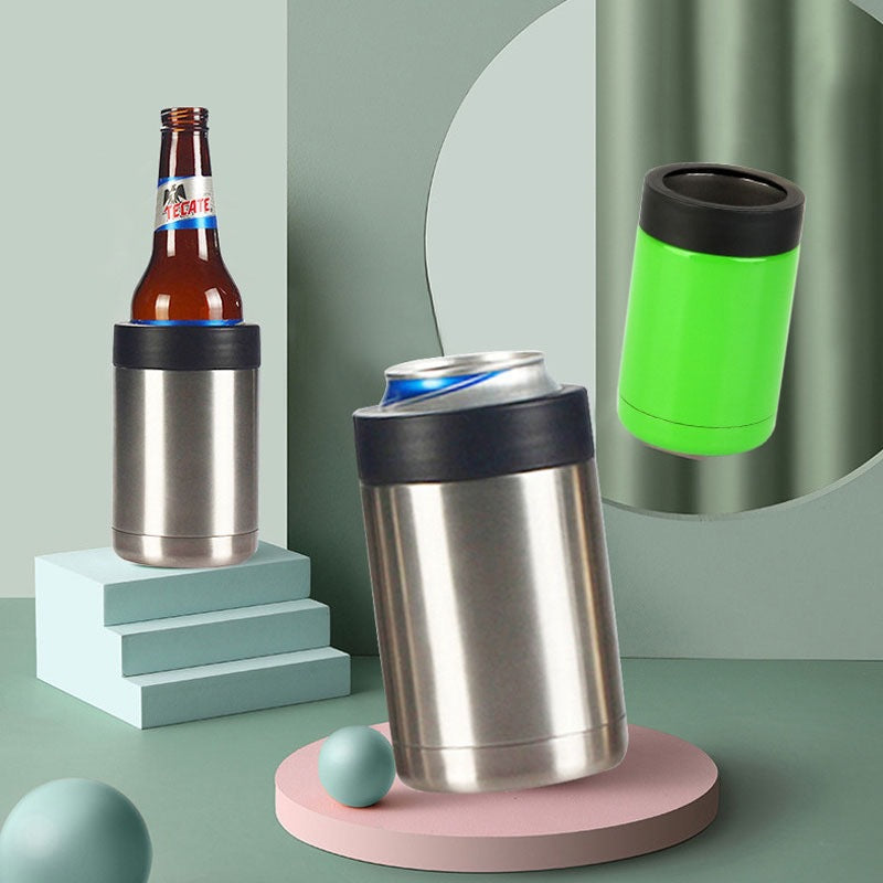 50 Pack Outdoor 12oz Cold Preservation Tank with  Bottle Opener Creative 304 Stainless Steel Cola Beer Tank 3 in 1 Cold Cup_GGblanks