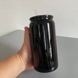 50 Pack 16oz Black Glass Can with PP Lids_GGblanks
