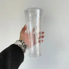 China RTS_Halloween Cups 24oz Glow In The Dark Pre Drilled Snow Globe Double Wall Plastic Acrylic Tumbler_GGblanks