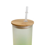 China RTS_25oz Blank Sublimation Colorful Gradient Straight Glass Tumbler With Bamboo Lid And Plastic Straw Sold By Case-GGblanks