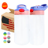 25 Pack 50 Pack 12oz China Warehouse White Blank Sublimation Sports Kids Water Bottle_GGblanks