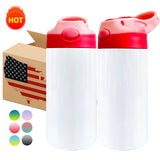 25 Pack 50 Pack 12oz China Warehouse White Blank Sublimation Sports Kids Water Bottle_GGblanks
