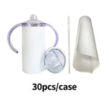 12oz Straight Tumbler Sippy Tumbler with Double Lids for Kids 30pcs/case_GGblanks