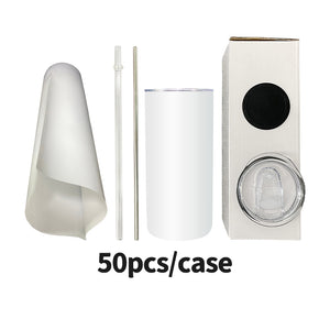 China RTS_15oz White Skinny Straight Tumbler with All Accesseries 50pcs/case-GGblanks