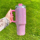 16 Pack 40oz H1.0 Colorful Rhinestone Full Coverd Bling Stanley Style Travel Mug Tumbler_GGbblanks