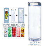 25 Pack 20oz Sublimation Blanks Pre Drilled Double Wall Snow Globe Storyboard Tumbler with Plug_GGblanks