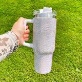 16 Pack 40oz H1.0 Colorful Rhinestone Full Coverd Bling Stanley Style Travel Mug Tumbler_GGbblanks