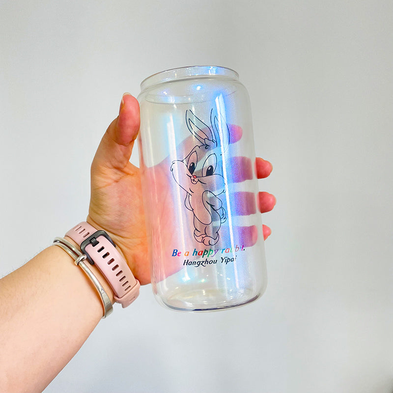 35 Pack 20oz Blank Sublimation Mixed 5 Colors Iridescent Beer Glass Can With Bamboo Lid And Plastic Straw_GGblanks
