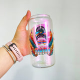 35 Pack 20oz Blank Sublimation Mixed 5 Colors Iridescent Beer Glass Can With Bamboo Lid And Plastic Straw_GGblanks