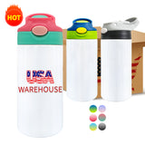 25 Pack 50 Pack 12oz China Warehouse White Blank Sublimation Sports Kids Water Bottle_GGblanks