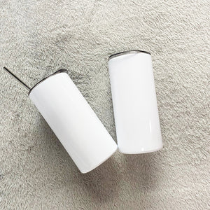 China RTS_15oz White Skinny Straight Tumbler with All Accesseries 50pcs/case-GGblanks