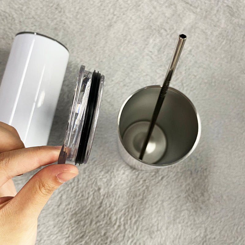 China RTS_15oz White Skinny Straight Tumbler with All Accesseries 50pcs/case-GGblanks