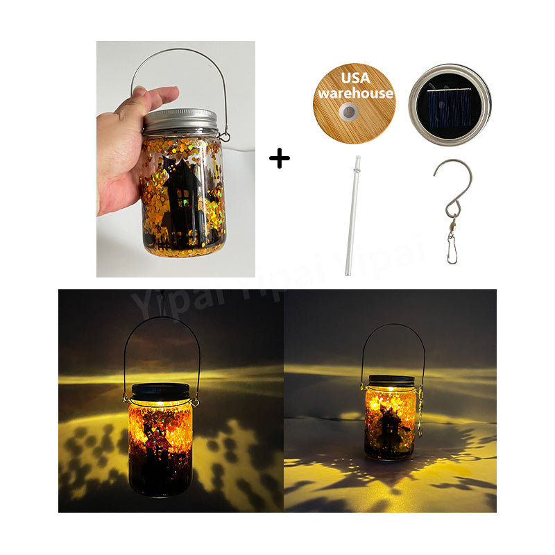 36 Pack USA RTS 11oz Solar Lights Mason Jar Glowing Elf Glass Can wind Spinner_GGblanks