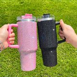16 Pack 40oz H1.0 Colorful Rhinestone Full Coverd Bling Stanley Style Travel Mug Tumbler_GGbblanks