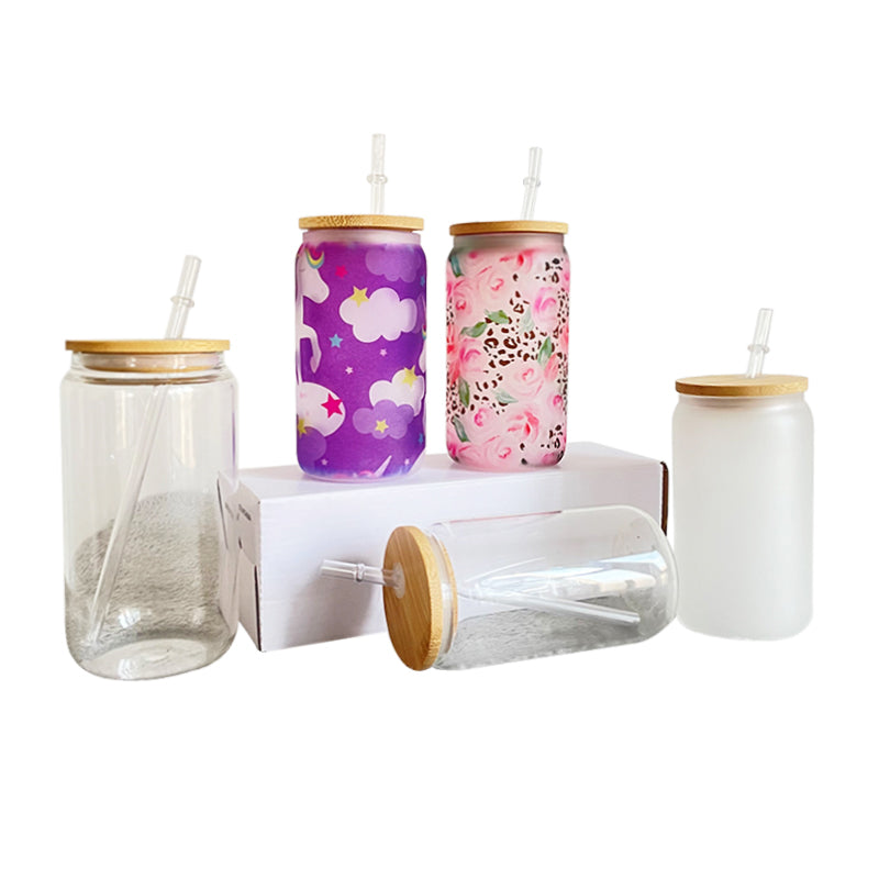 On Sale 6 Pack 8 Pack 25 Pack 50 Pack 16oz Clear Frosted Glasses_GGblanks