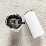 China RTS_15oz White Skinny Straight Tumbler with All Accesseries 50pcs/case-GGblanks