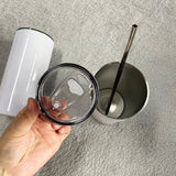 China RTS_15oz White Skinny Straight Tumbler with All Accesseries 50pcs/case-GGblanks