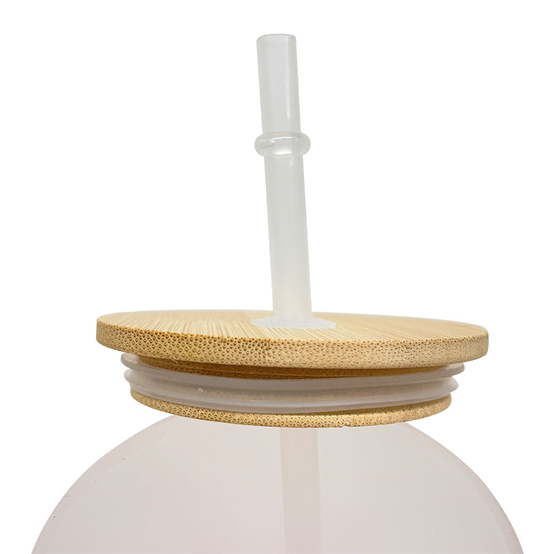 China RTS_25oz Blank Sublimation Colorful Gradient Straight Glass Tumbler With Bamboo Lid And Plastic Straw Sold By Case-GGblanks