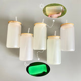Halloween Cups 16oz UV Color Change and Glow In The Dark Sublimation Glass Can_GGblanks