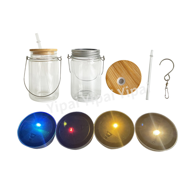 36 Pack USA RTS 11oz Solar Lights Mason Jar Glowing Elf Glass Can wind Spinner_GGblanks