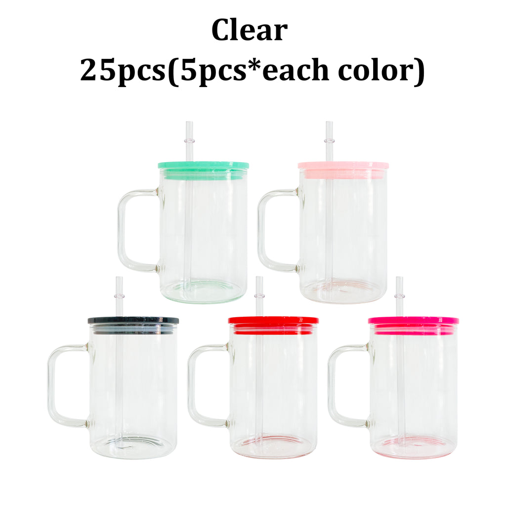 25 Pack Mutiful Size 9oz/11oz/12oz/15oz/17oz/20oz Glass Jelly Macaron Mugs Blank Sublimation or Snow Globe_GGblanks