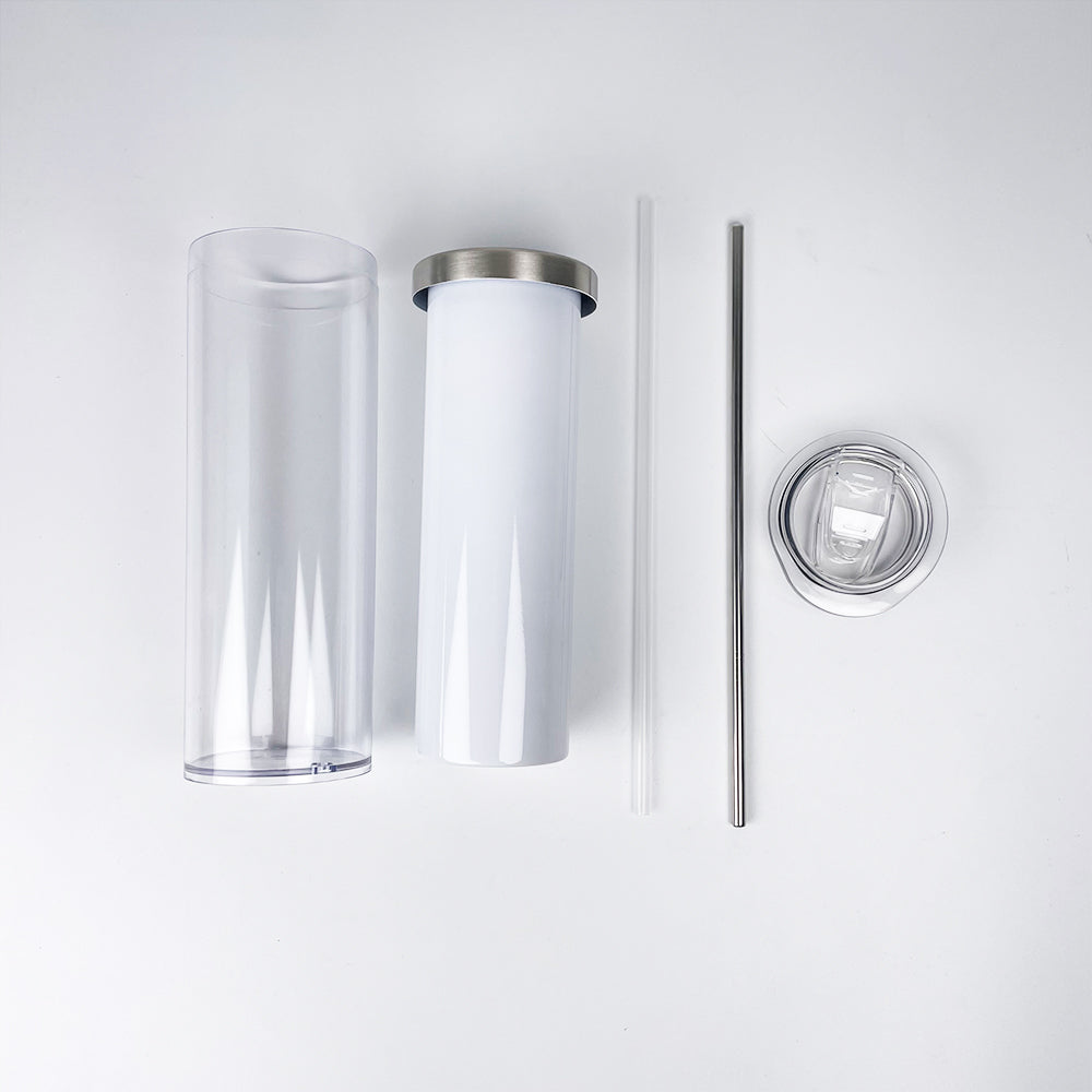 25 Pack 20oz Sublimation Blanks Pre Drilled Double Wall Snow Globe Storyboard Tumbler with Plug_GGblanks