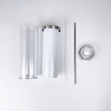 25 Pack 20oz Sublimation Blanks Pre Drilled Double Wall Snow Globe Storyboard Tumbler with Plug_GGblanks