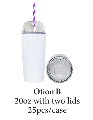25 Pack 20oz 22oz Sublimation Tumbler With Diy Dome Lid And Slide Lid_GGblanks