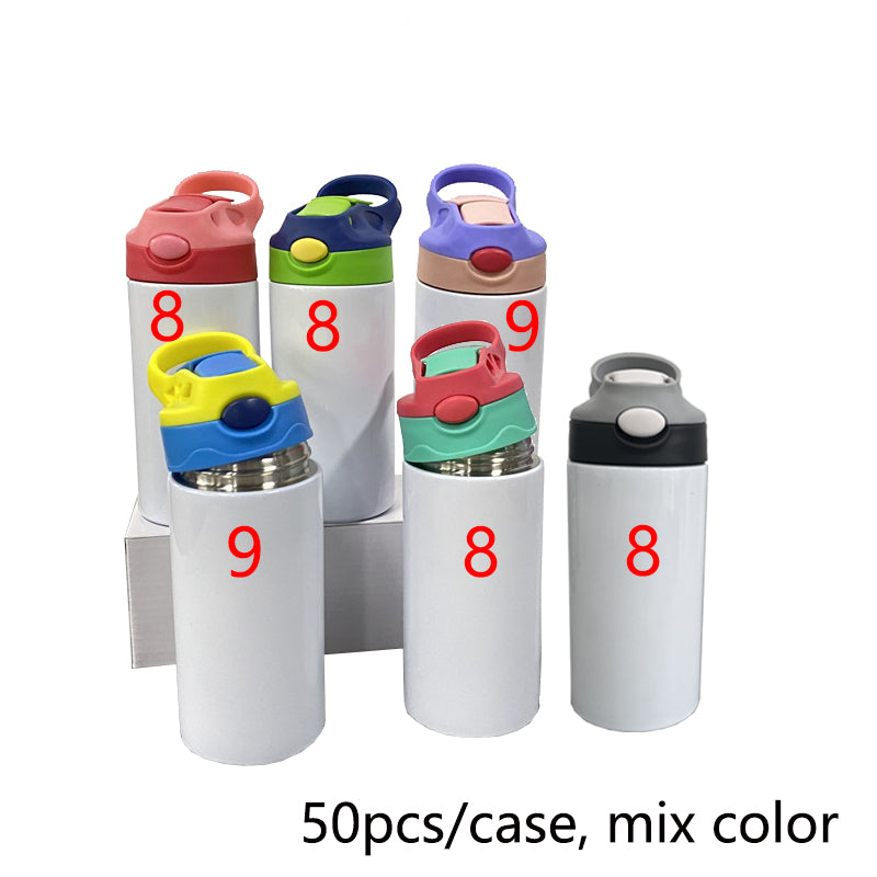 25 Pack 50 Pack 12oz China Warehouse White Blank Sublimation Sports Kids Water Bottle_GGblanks