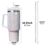 16 Pack 40oz H1.0 Colorful Rhinestone Full Coverd Bling Stanley Style Travel Mug Tumbler_GGbblanks