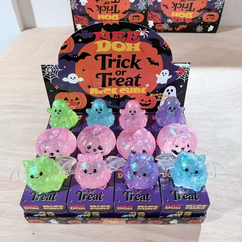 72 Pack NeeDoh Halloween Pumpkin Bat Ghost Squishy Toys Sets Maltose Slow Rebound Squish Adults Fidget Toys_GGblanks
