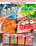 72 Pack Happy Christmas Family Maltose Squishy Xmas Snowman Elk Christmas Tree Santa Claus Squeeze Fidget Toys_GGblanks